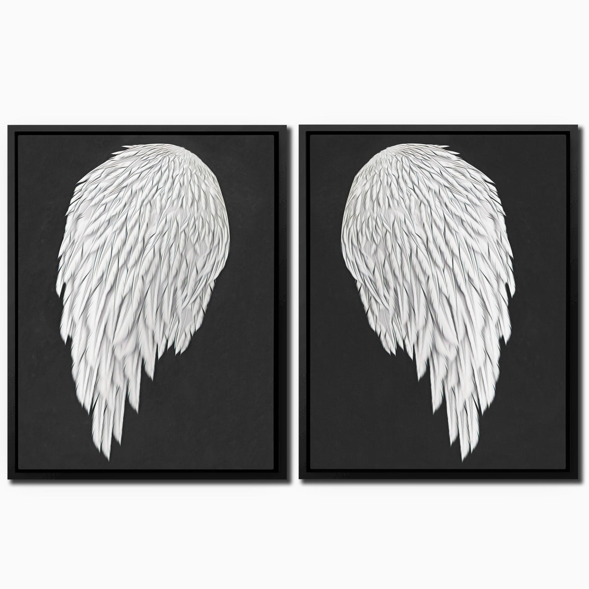 White Angel Wings 2 Piece Set - Thedopeart Canvas