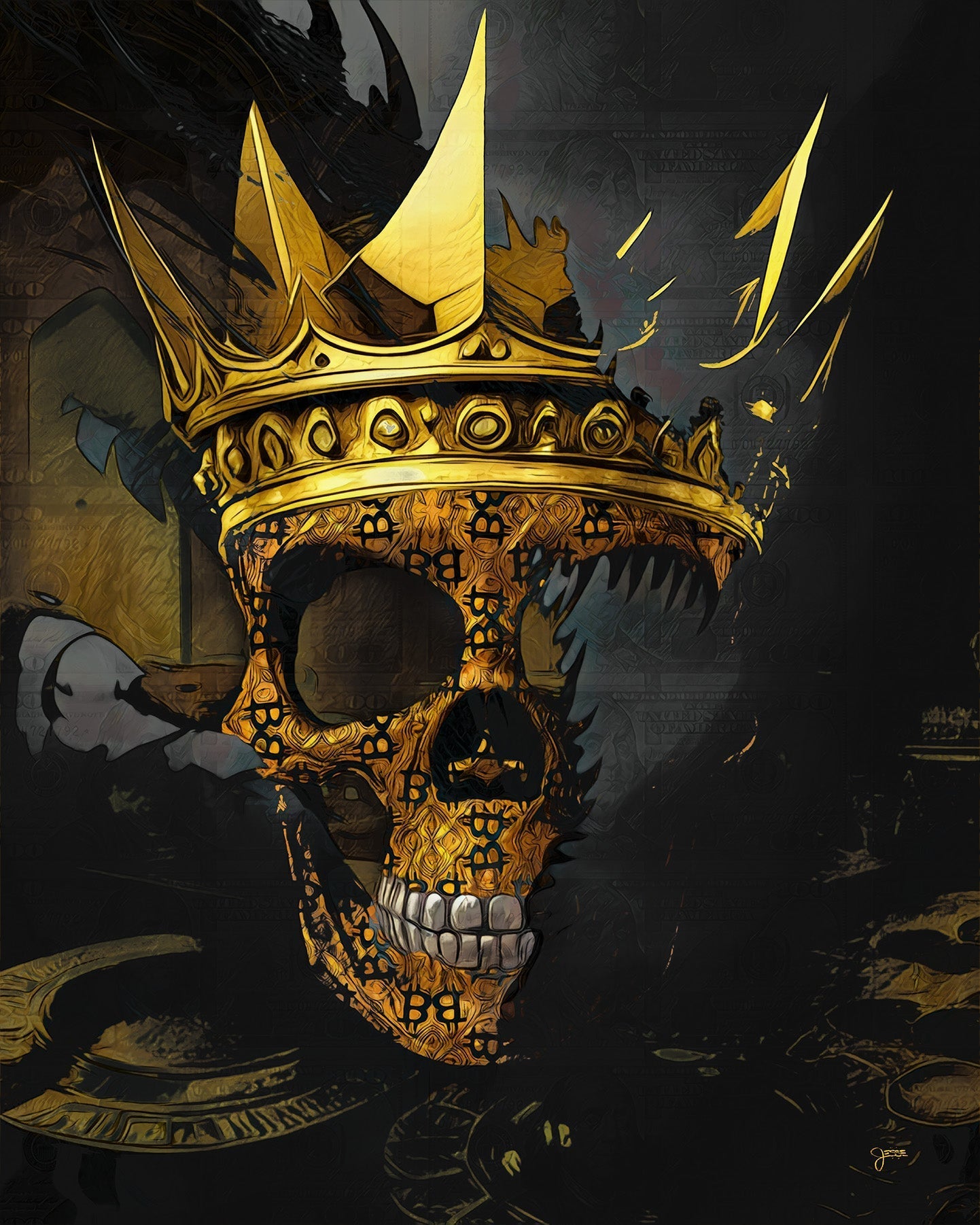 The Dark Majesty of the Skull King: An Icon of Power and Rebellion -  Thedopeart