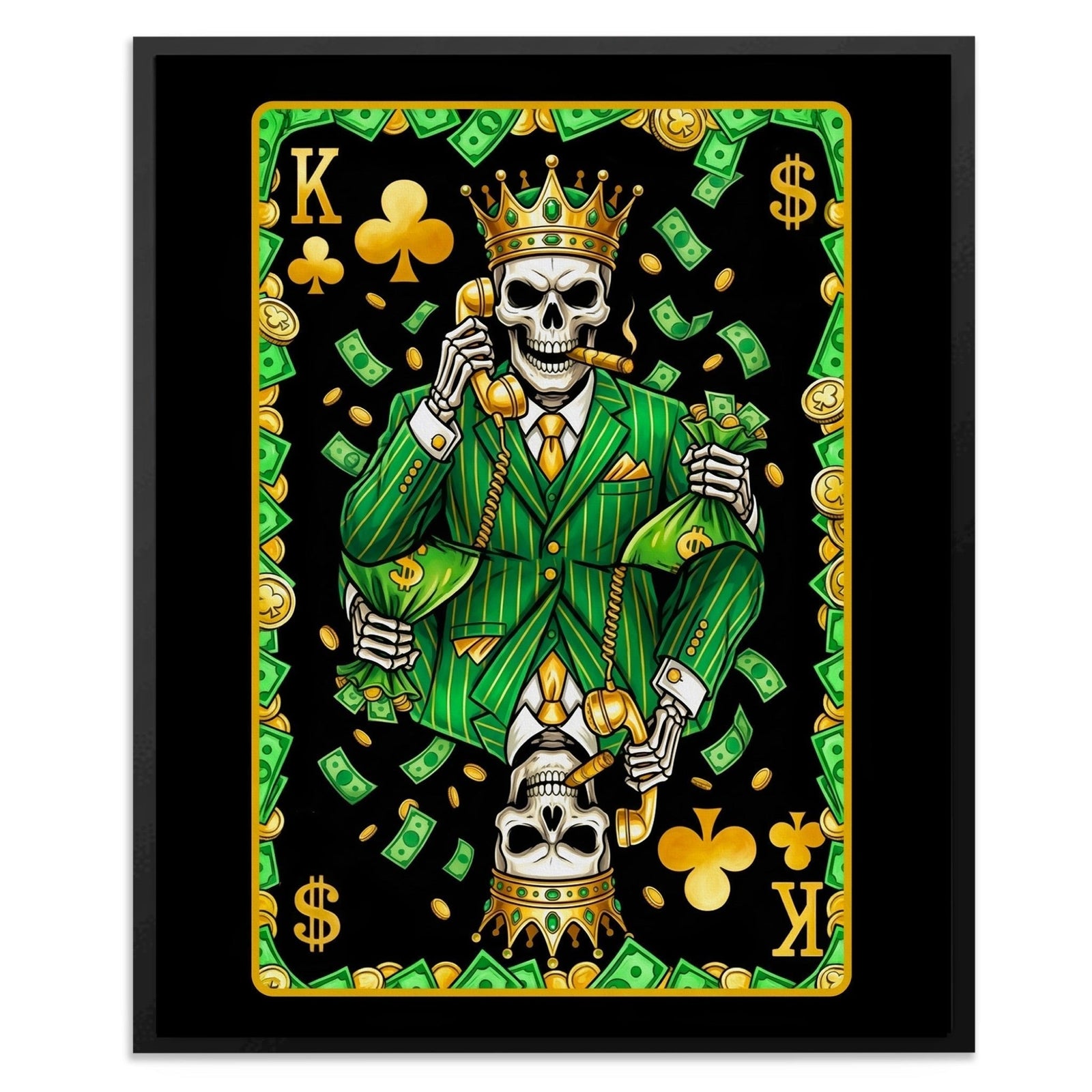 King of Clubs Poker Card Wall Art