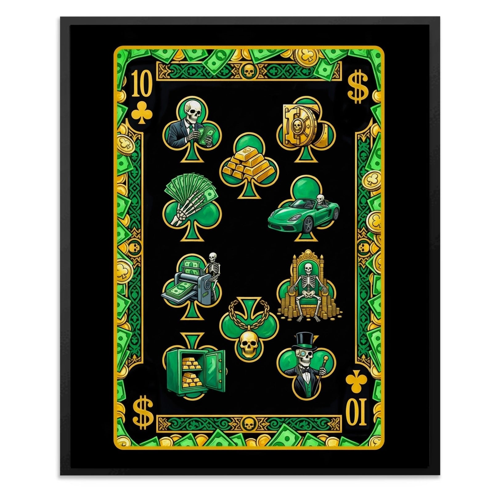 Tens Poker Card Wall Art