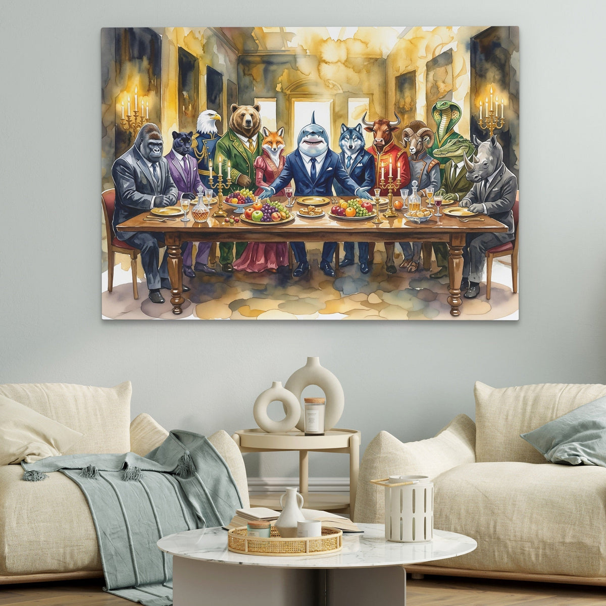 Animals Last Supper - Thedopeart