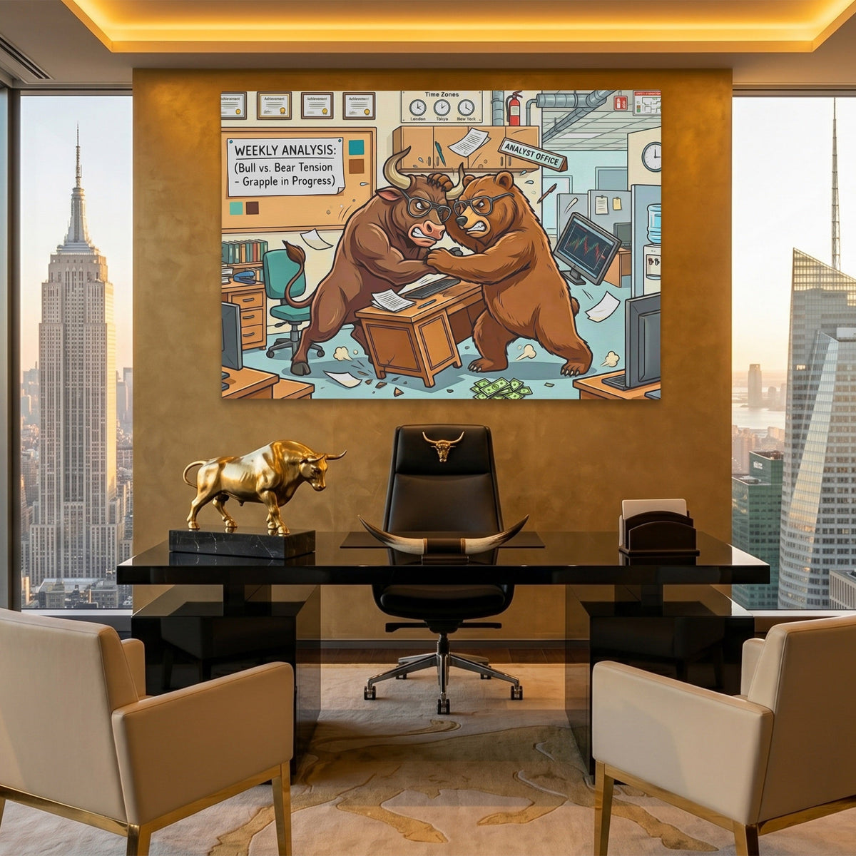 Bear Bull Office Grapple