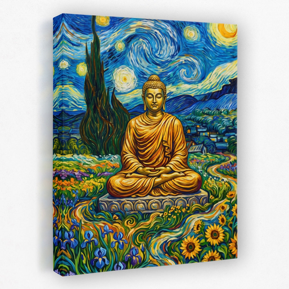 Buddha Starry Night - Thedopeart