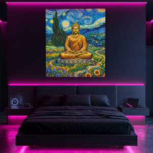 Buddha Starry Night - Thedopeart