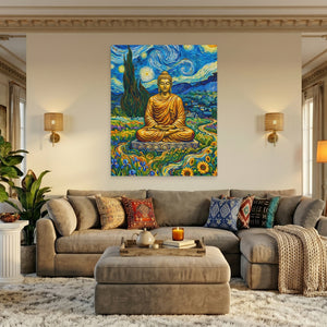 Buddha Starry Night - Thedopeart