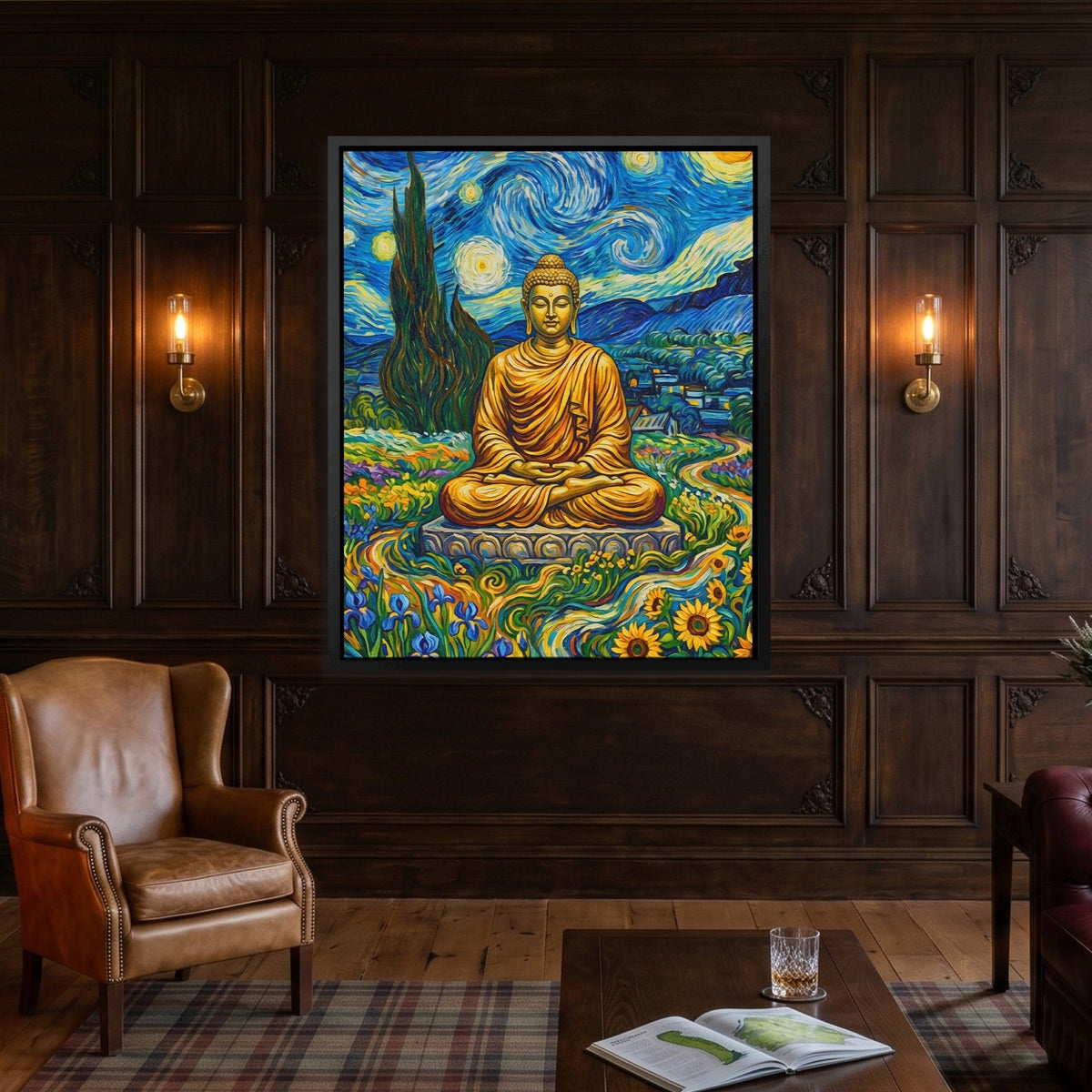 Buddha Starry Night - Thedopeart