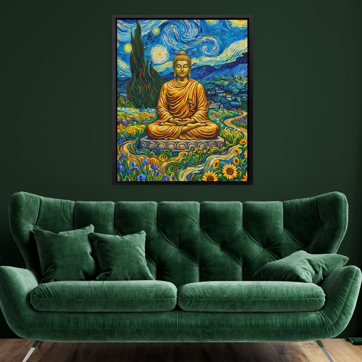 Buddha Starry Night - Thedopeart