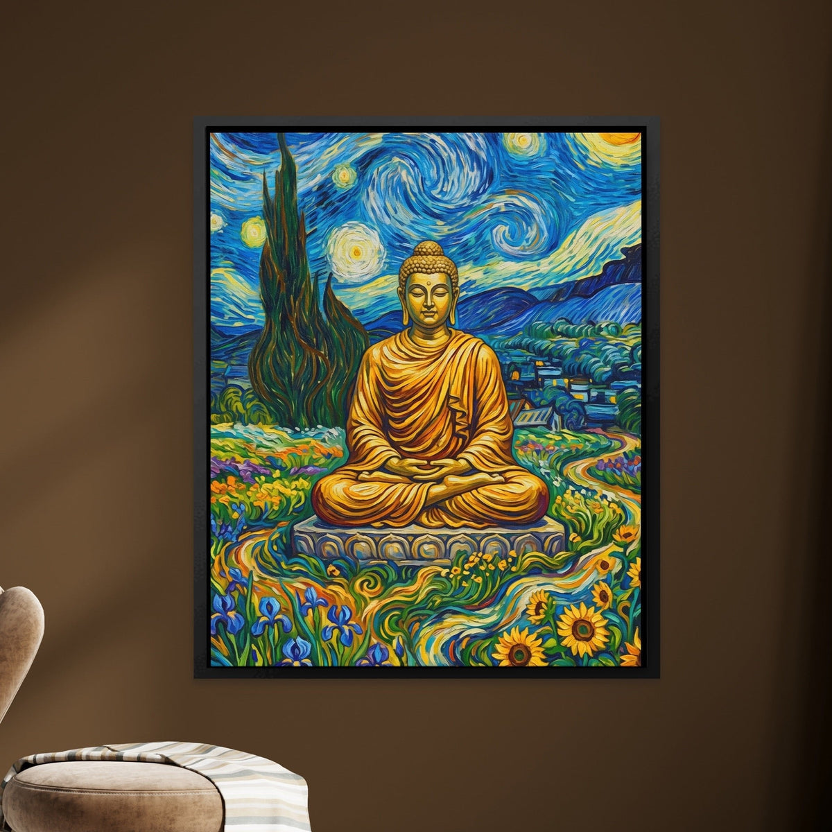 Buddha Starry Night - Thedopeart