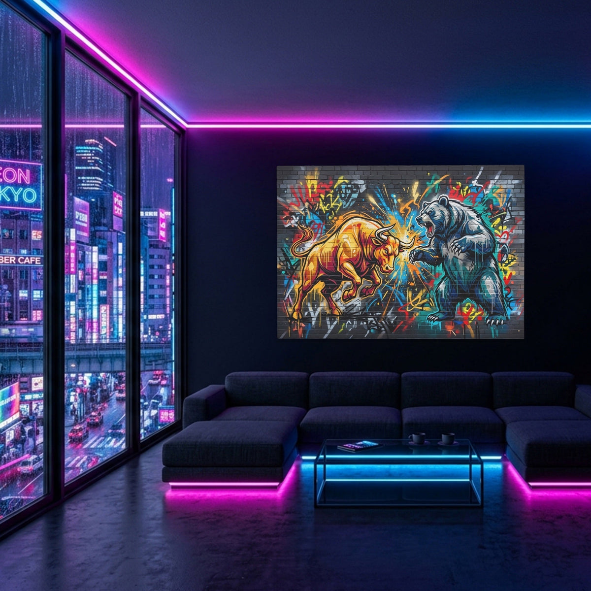 Bull Bear Clash - Thedopeart