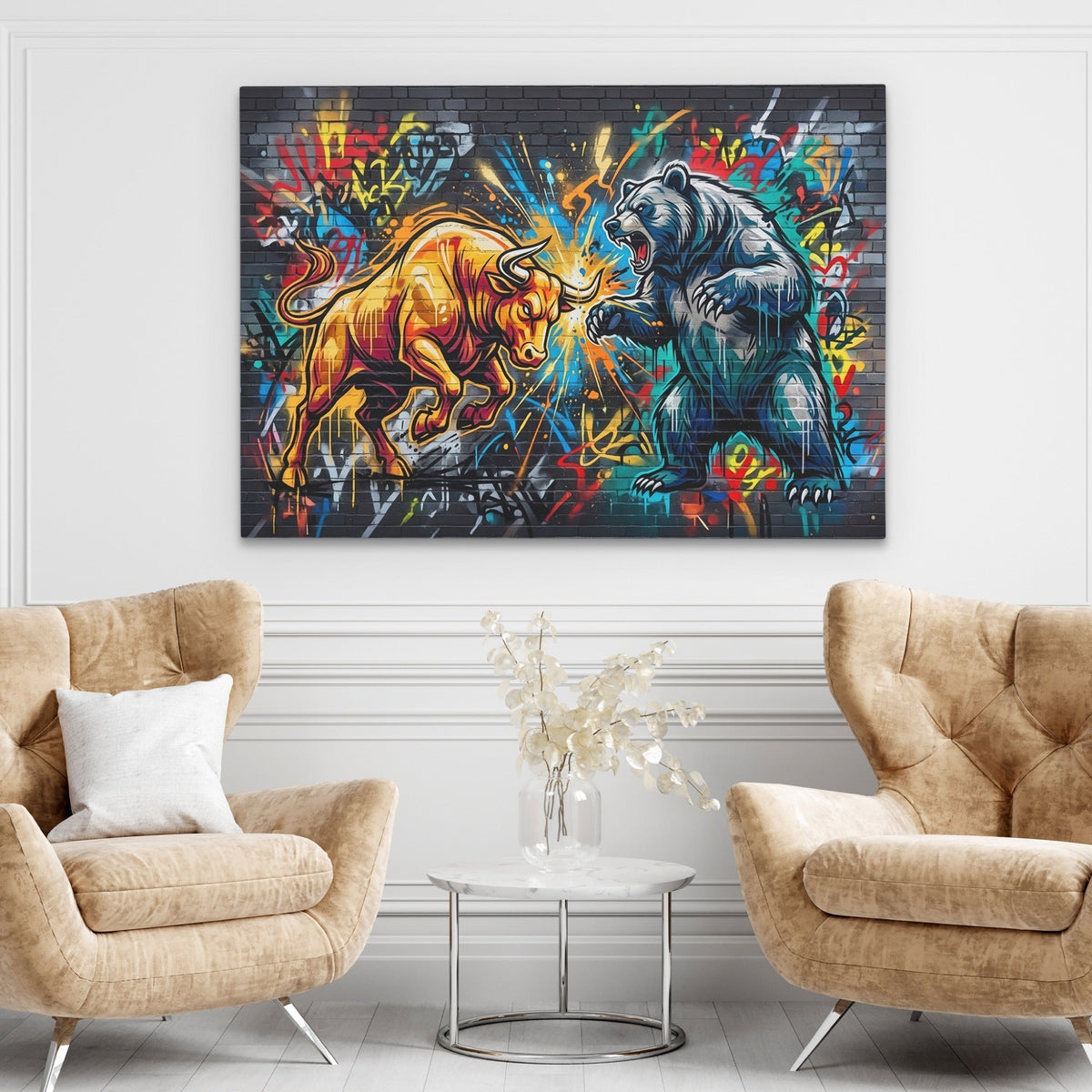 Bull Bear Clash - Thedopeart