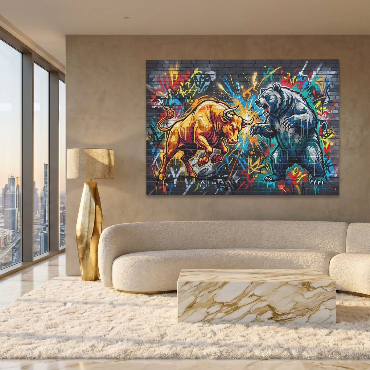 Bull Bear Clash - Thedopeart