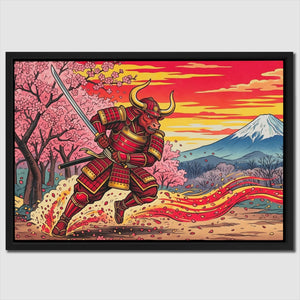 Bull Samurai Charging - Thedopeart