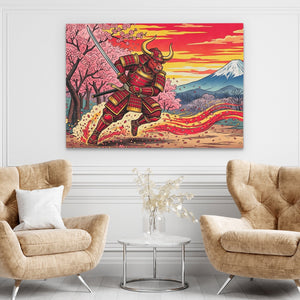 Bull Samurai Charging - Thedopeart