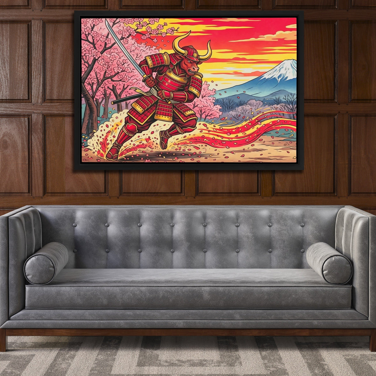 Bull Samurai Charging - Thedopeart