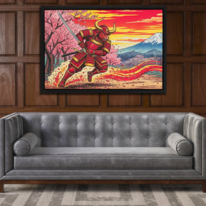 Bull Samurai Charging - Thedopeart