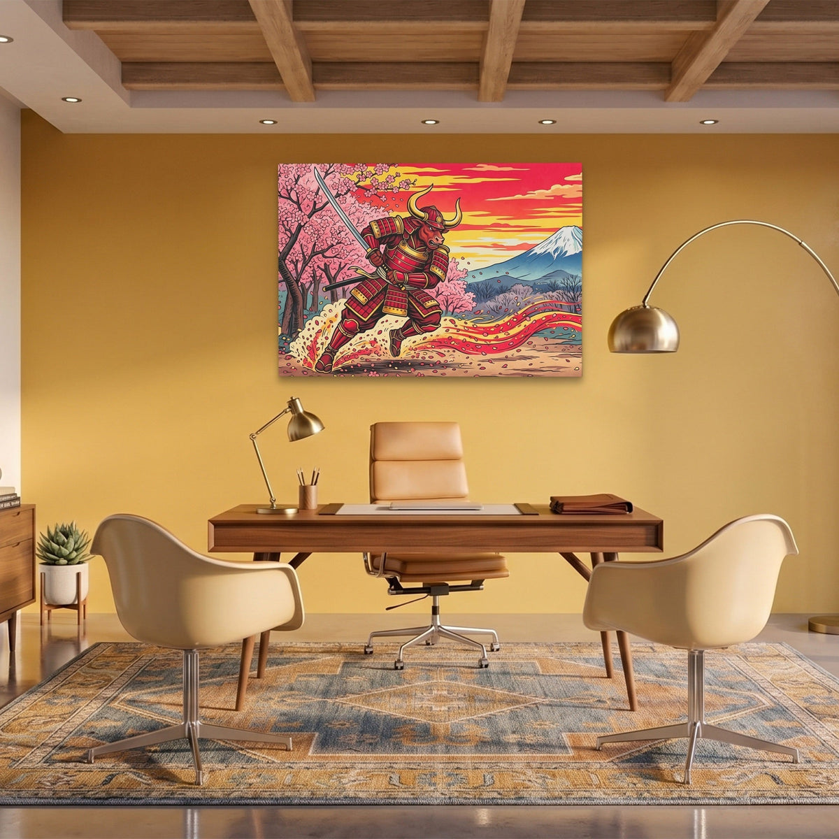 Bull Samurai Charging - Thedopeart