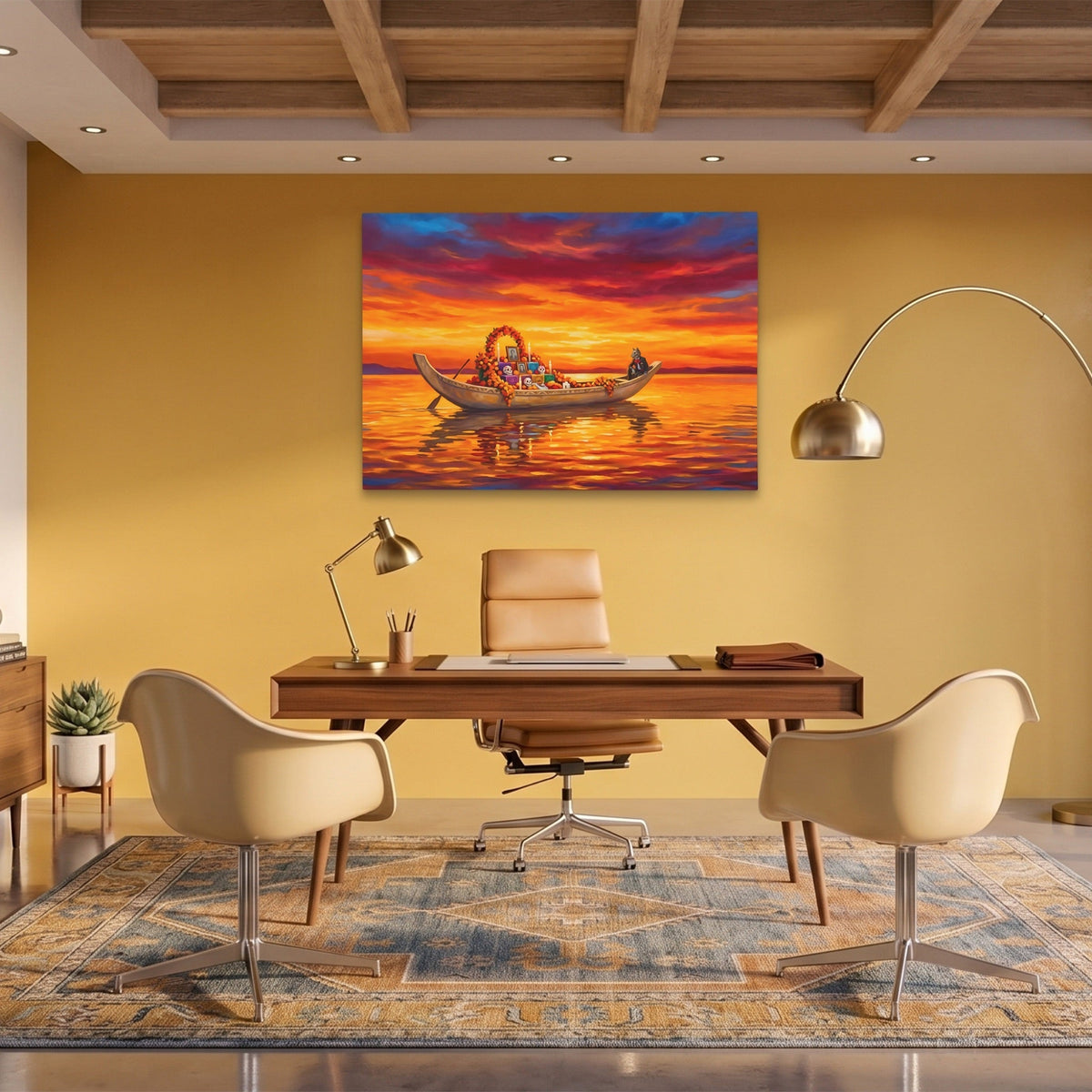 Ceremonial Boat Sunset - Thedopeart