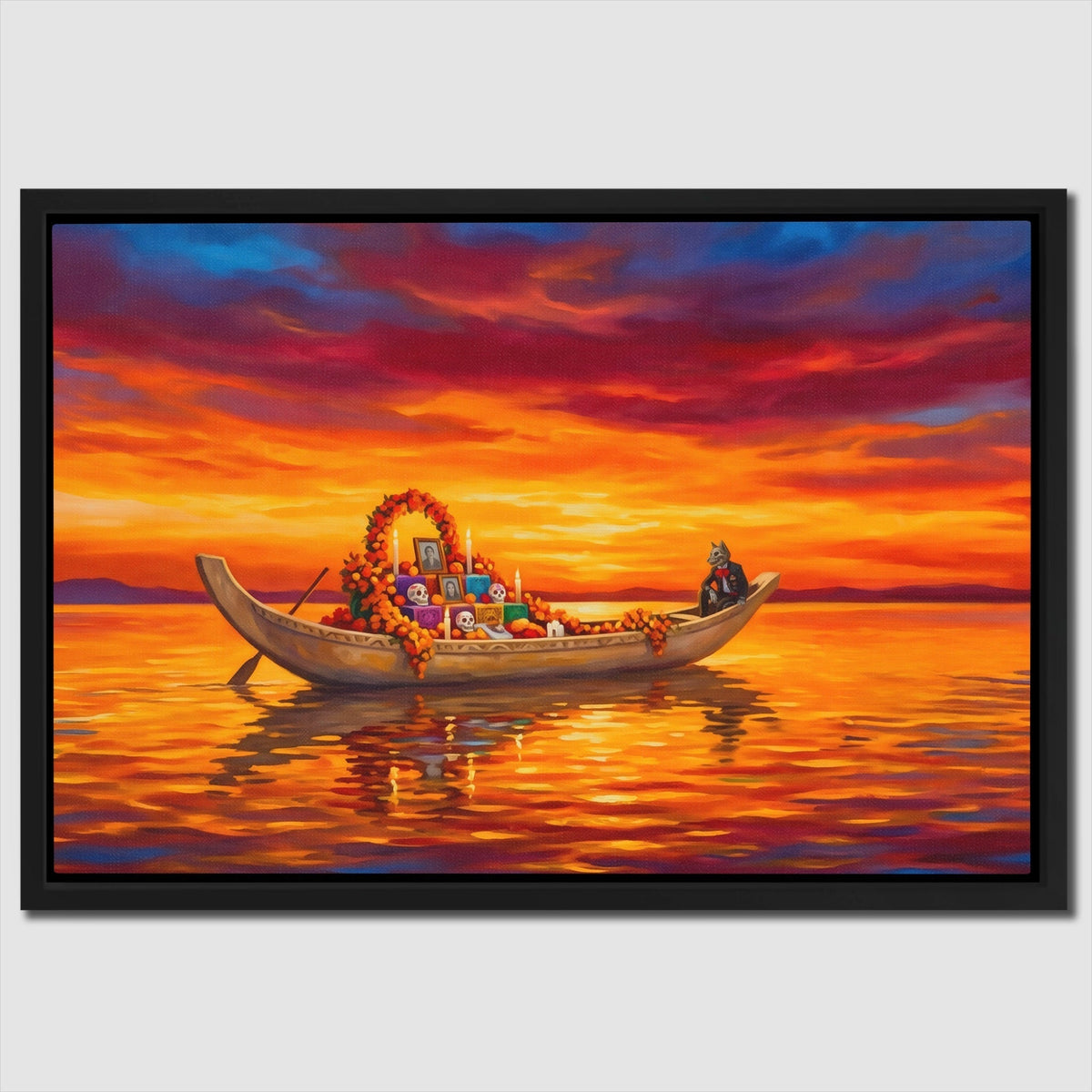 Ceremonial Boat Sunset - Thedopeart