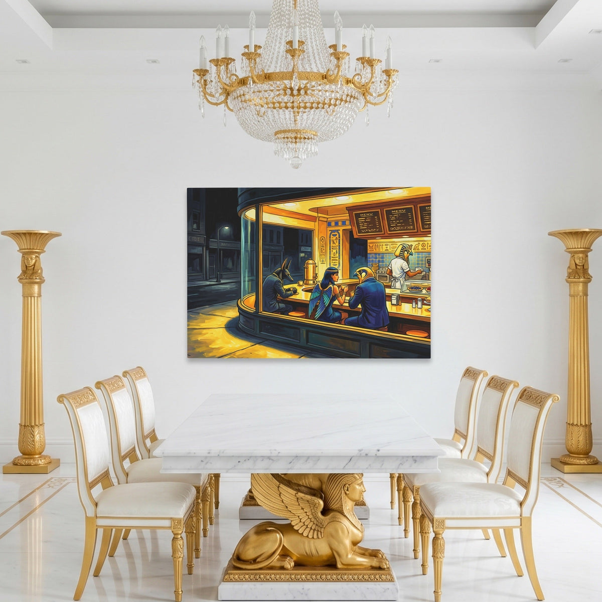 Diner Nocturne Gold - Thedopeart