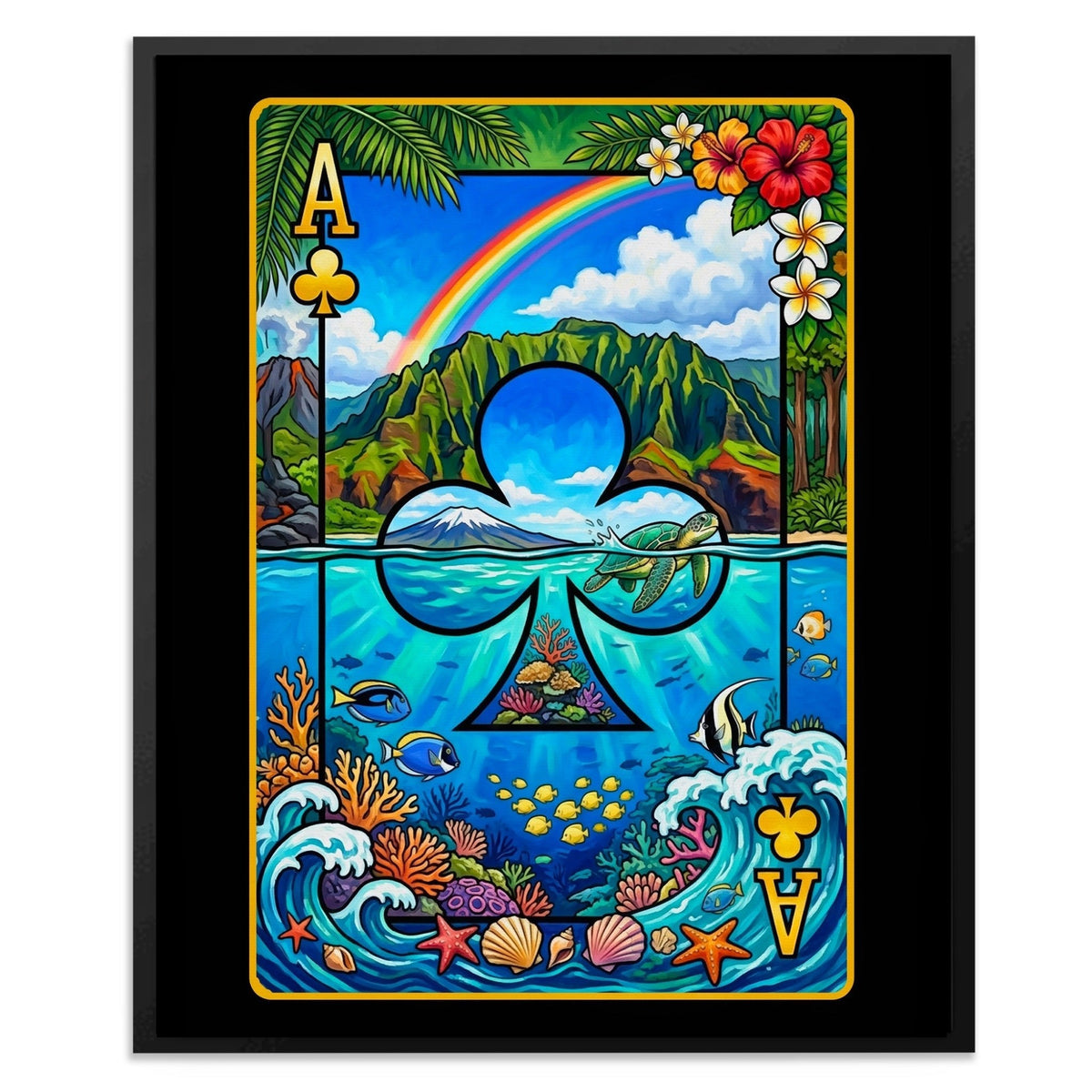 Hawaii Ace of Clubs Card - Thedopeart