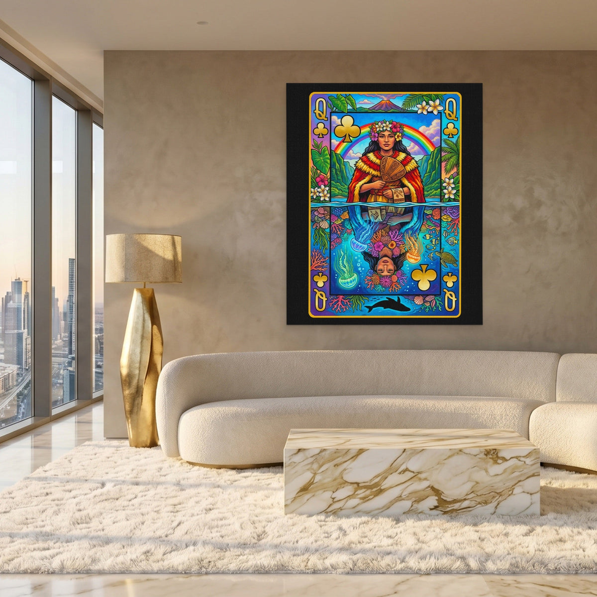 Hawaii Queen of Clubs Card