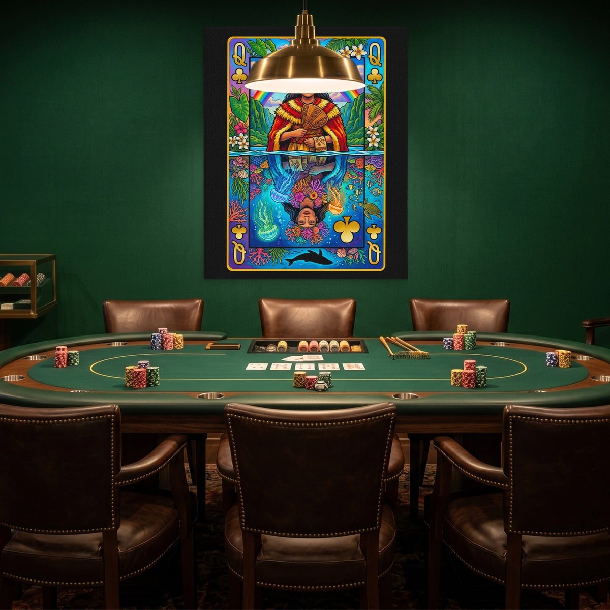 Hawaii Queen of Clubs Card