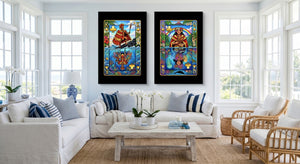 Hawaiian Playing Card Art - King & Queen 2 Piece Set - Thedopeart