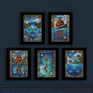 Hawaiian Playing Card Wall Art - 5 Piece Poker Set - Thedopeart