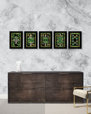 Money Skull Playing Card Wall Art - 5 Piece Set - Thedopeart