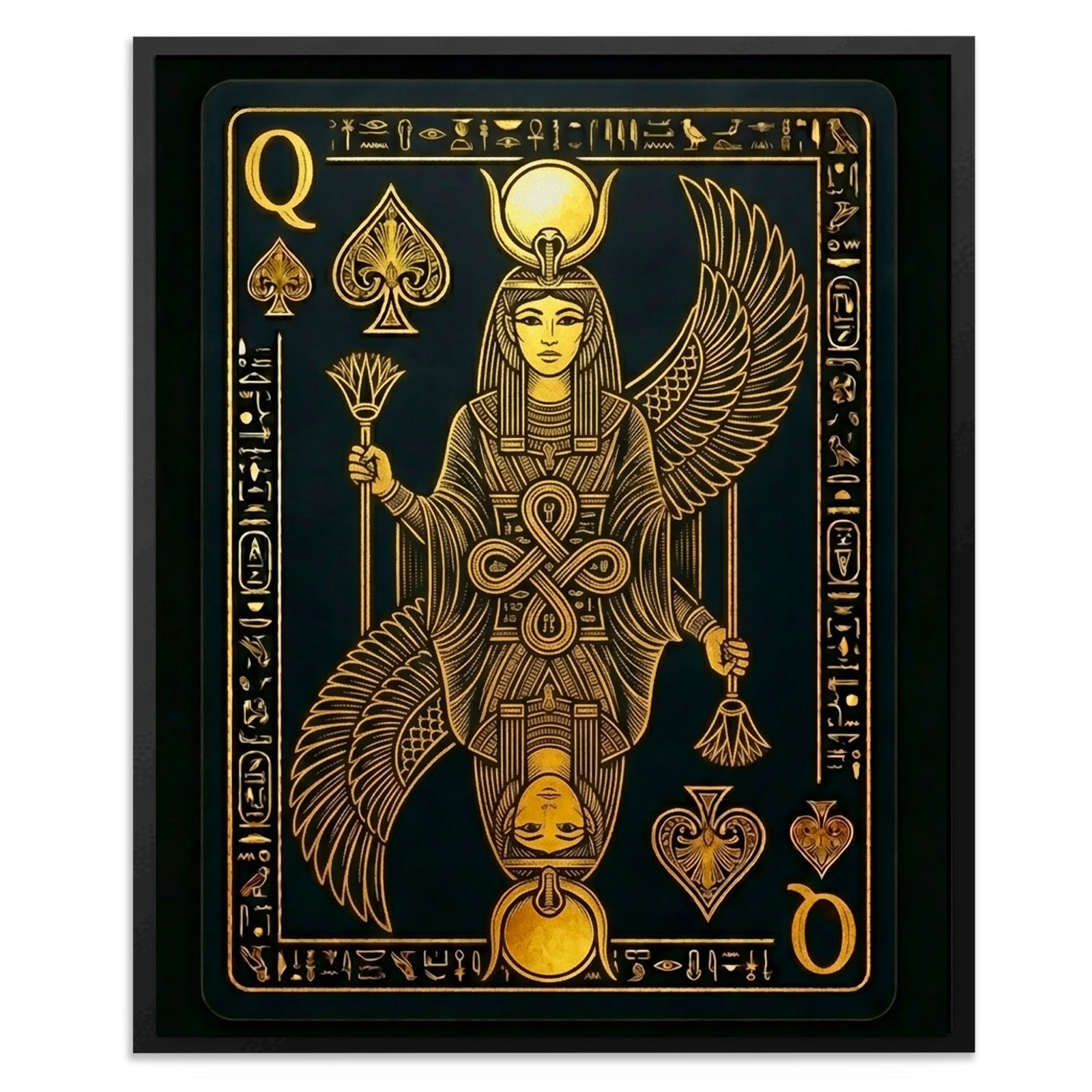 Queen Of Spades Egyptian Card - Thedopeart