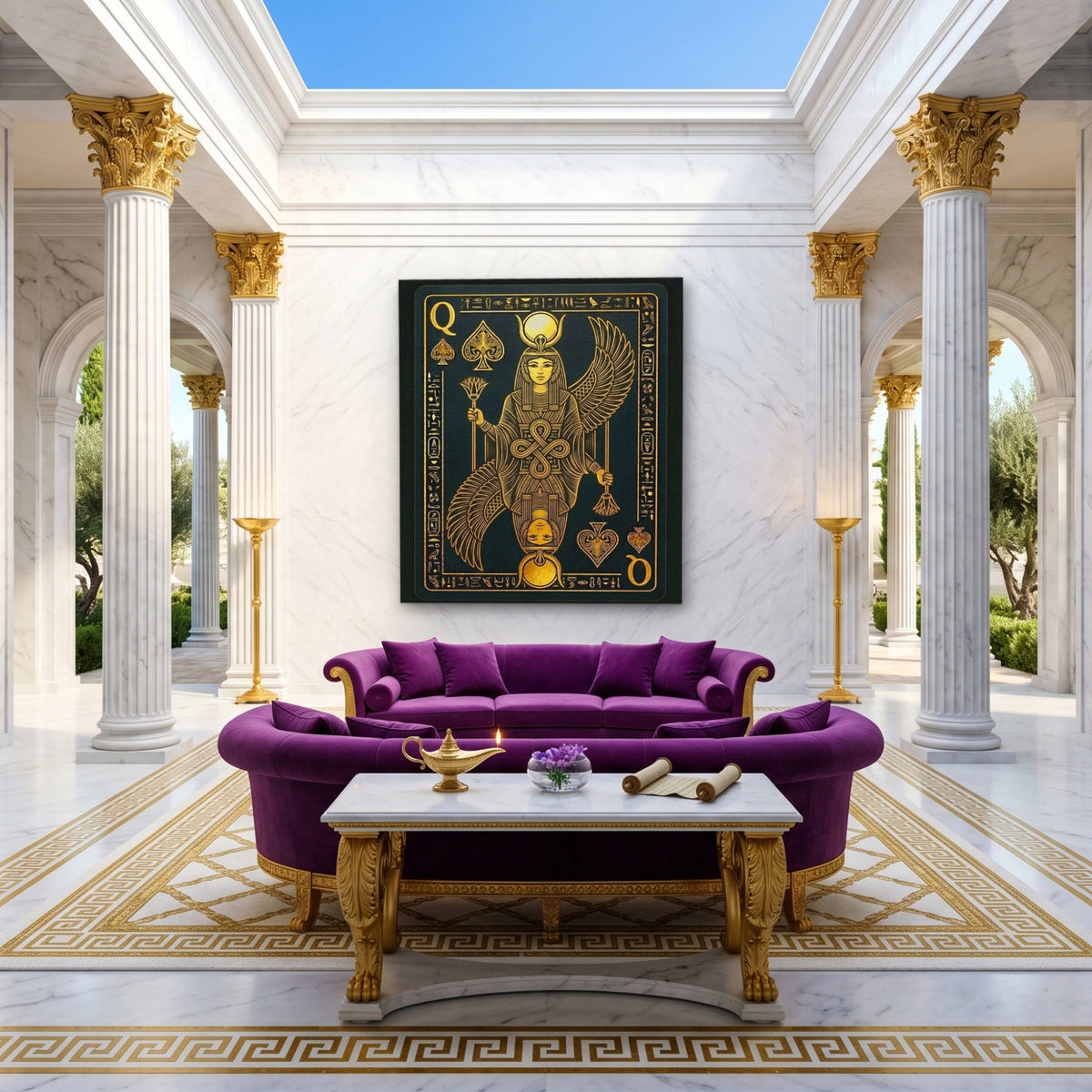 Queen Of Spades Egyptian Card