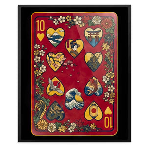 Samurai 10 Hearts Card - Thedopeart