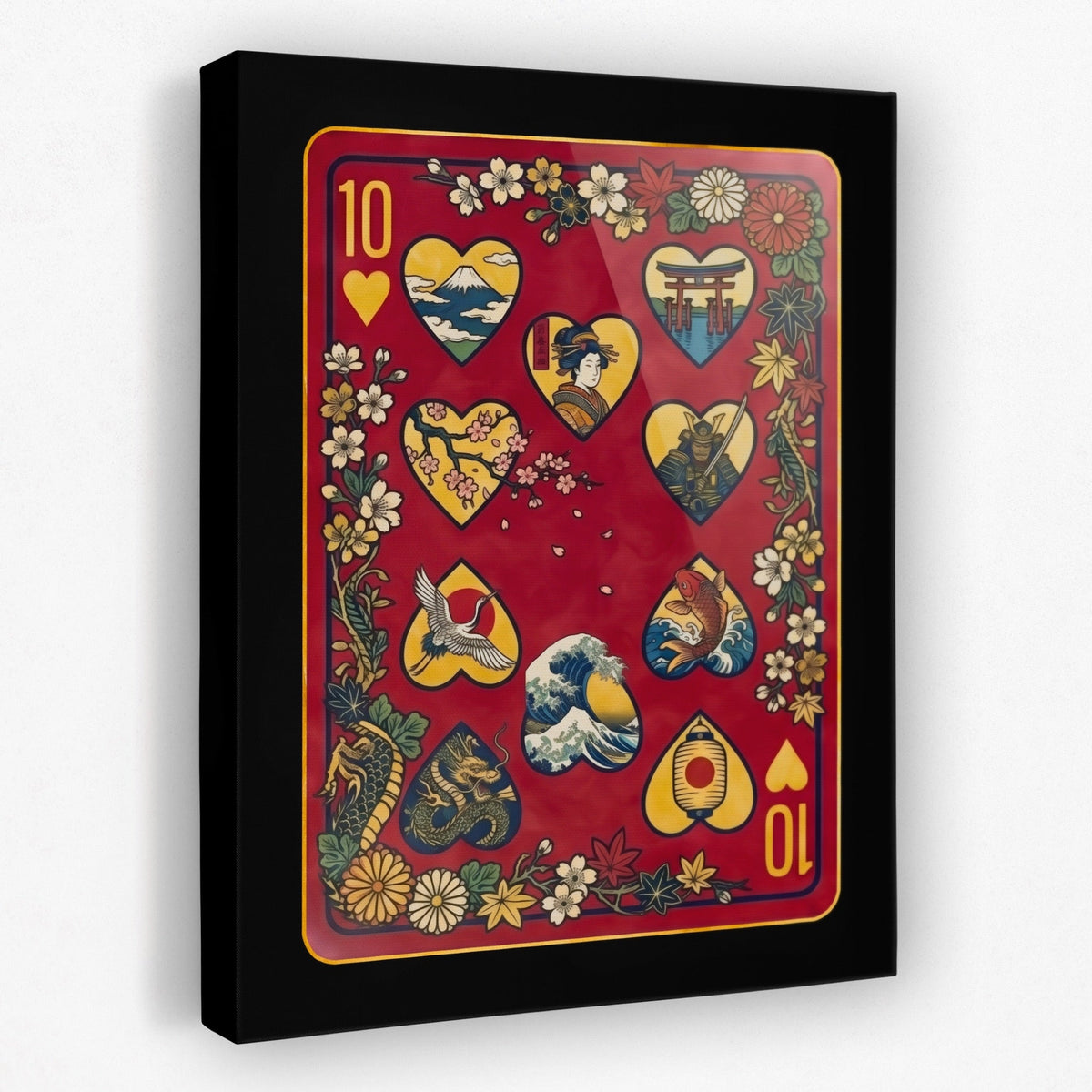 Samurai 10 Hearts Card