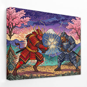 Samurai Bull Duel - Thedopeart