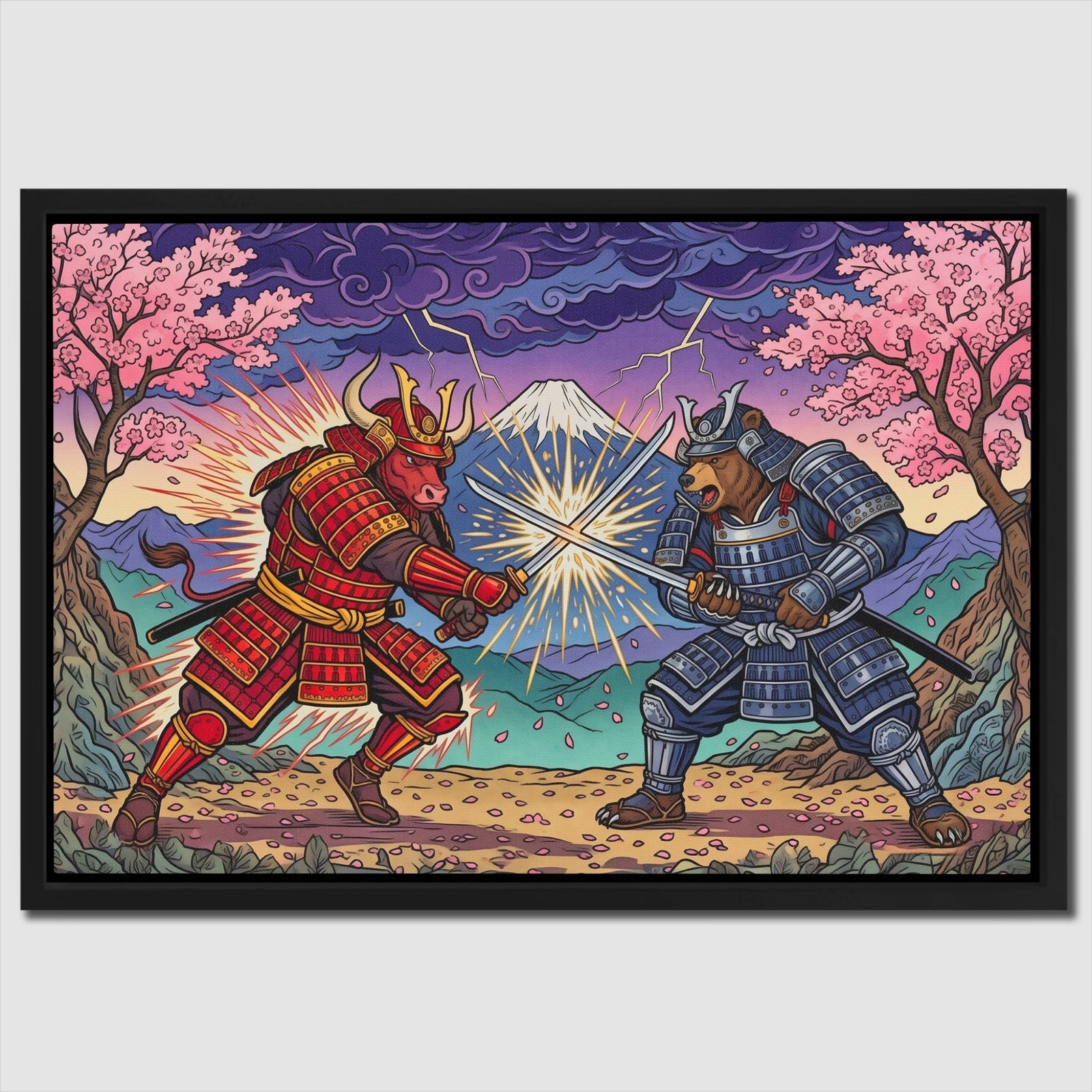 Samurai Bull Duel - Thedopeart