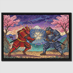Samurai Bull Duel - Thedopeart