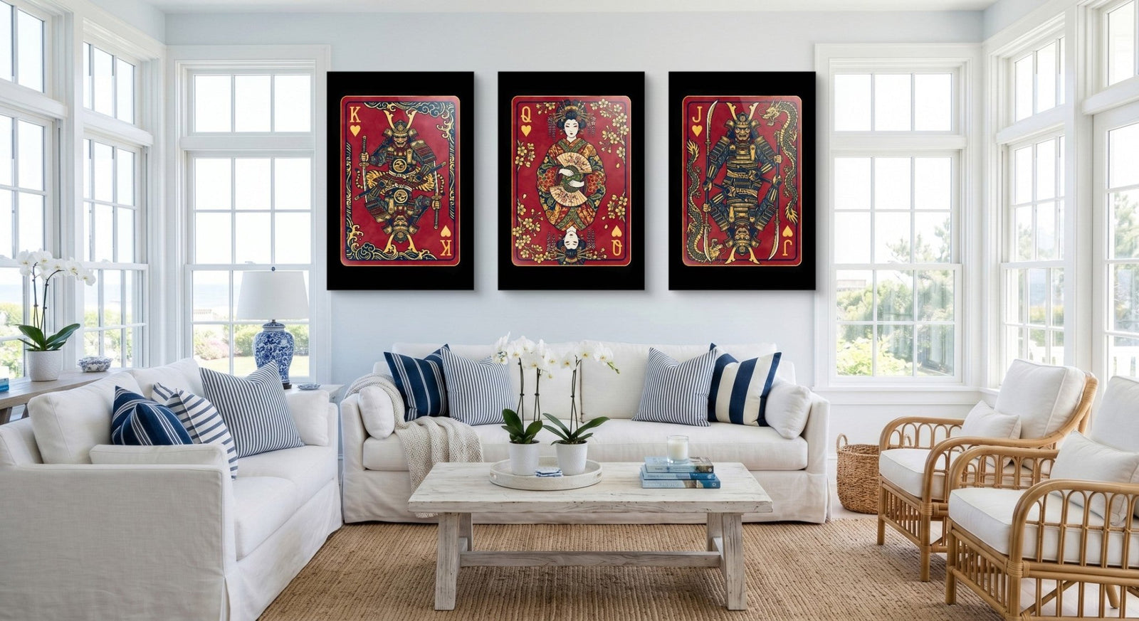 Samurai Playing Card Art - King Queen Jack Set - Thedopeart