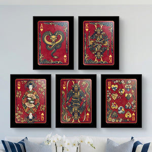 Samurai Playing Card Wall Art - 5 Piece Poker Set - Thedopeart