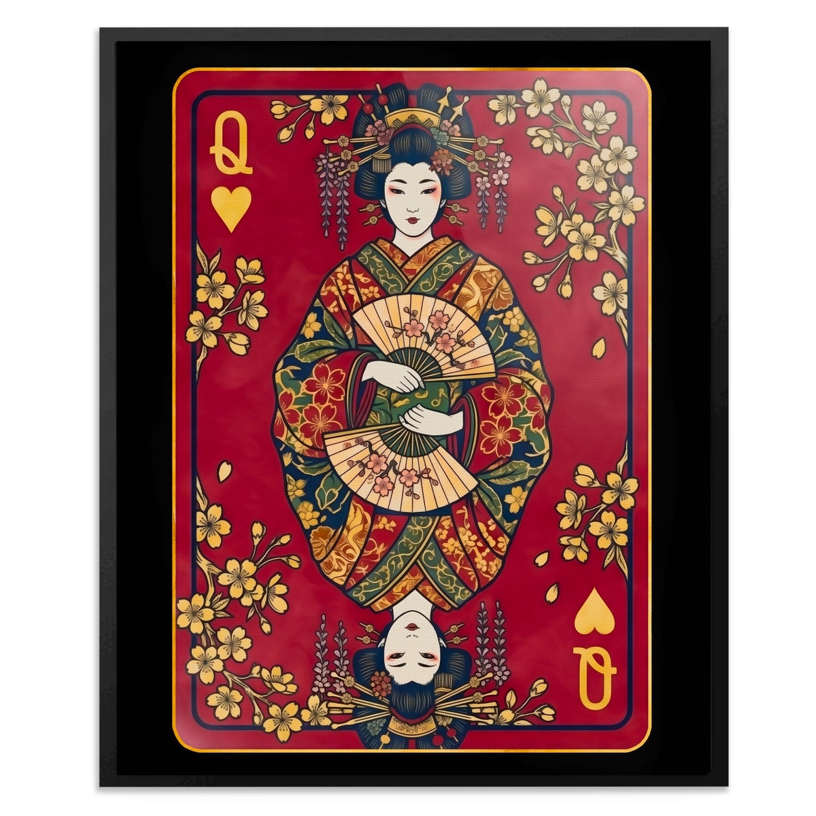 Samurai Queen Hearts Card - Thedopeart