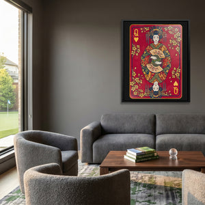 Samurai Queen Hearts Card