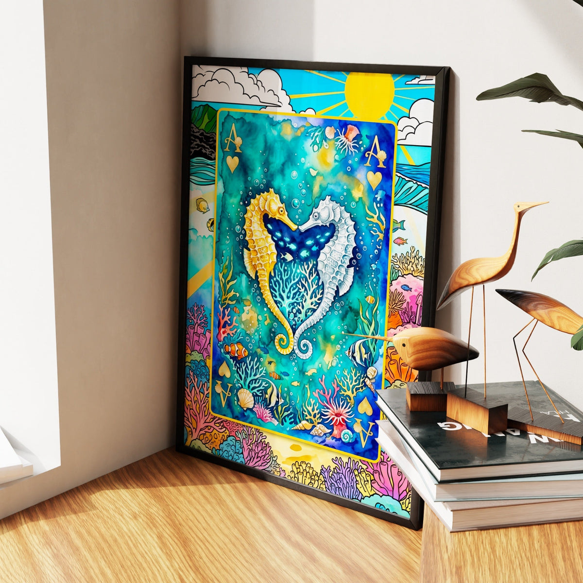 Sea Creature Ace of Hearts Card - Thedopeart