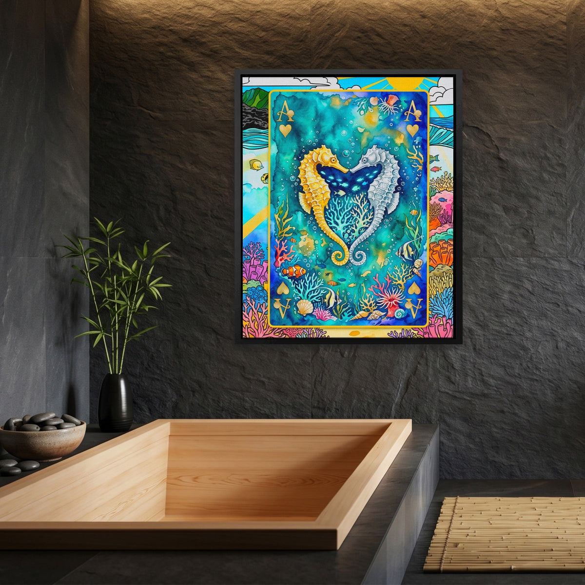Sea Creature Ace of Hearts Card