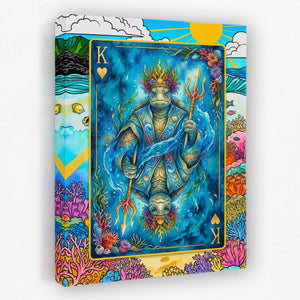 Sea Creature King of Hearts Card