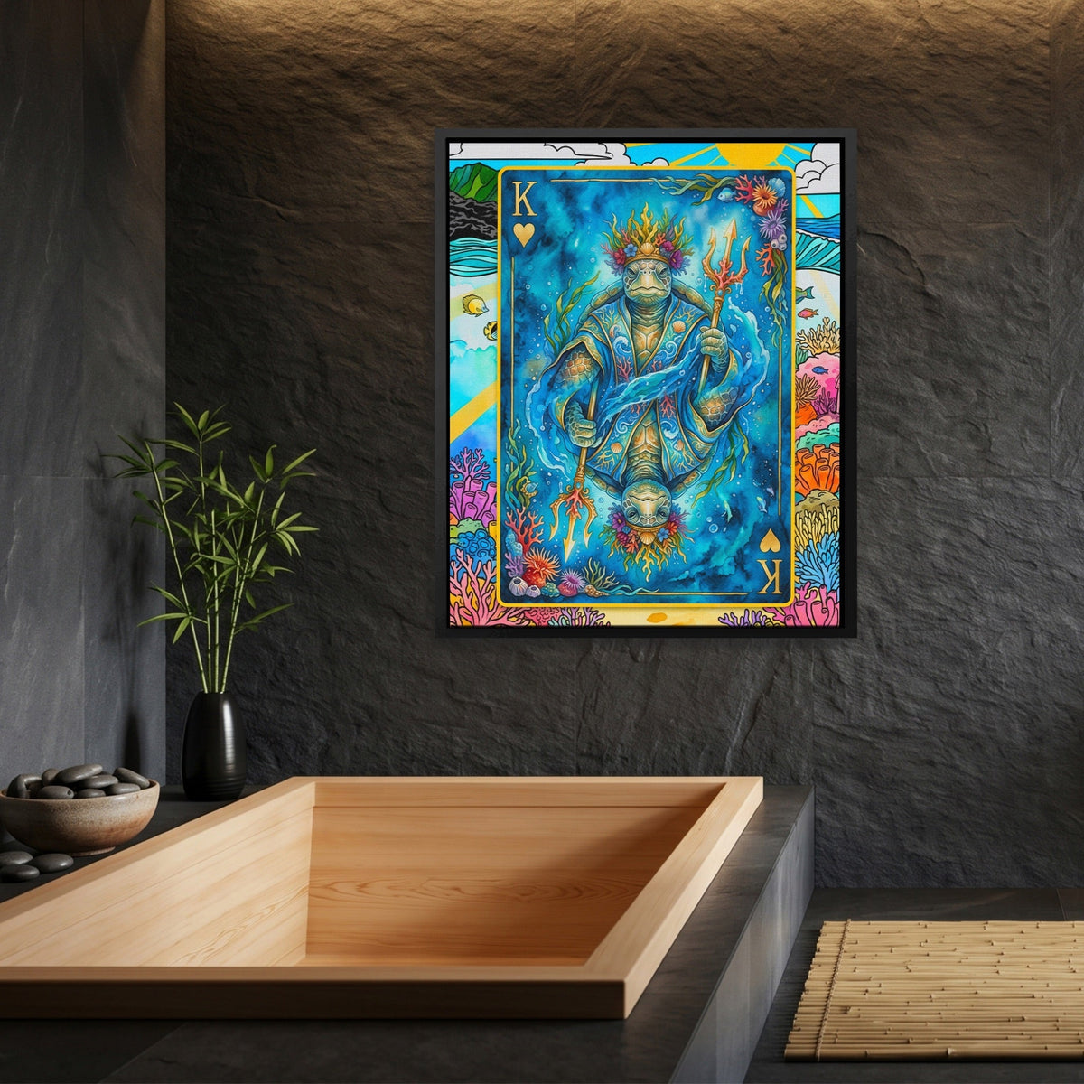 Sea Creature King of Hearts Card