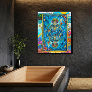 Sea Creature King of Hearts Card