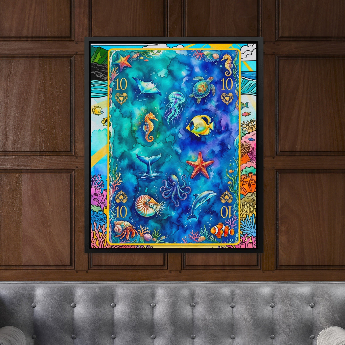Sea Creature Ten of Hearts Card