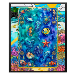 Sea Creature Ten of Hearts Card