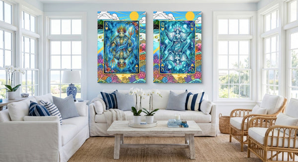 Sea Life Playing Card Art - King & Queen 2 Piece Set - Thedopeart