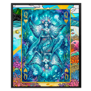 Sea Life Playing Card Art - King Queen Jack 3 Piece Queen