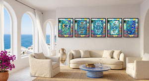 Sea Life Playing Card Wall Art - 5 Piece Poker Set - Thedopeart